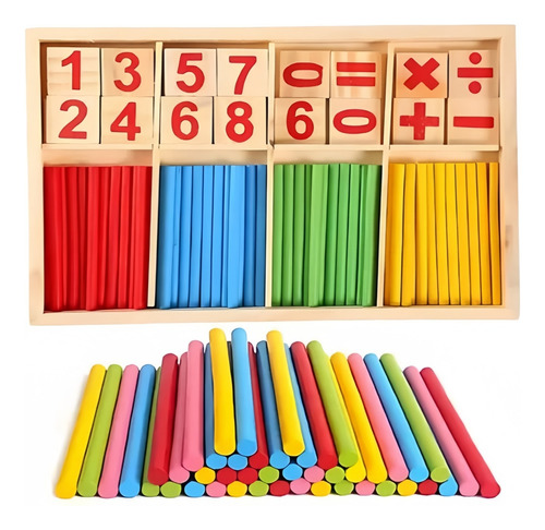 Set Matemático Infantil De Madera Didáctico Con Contadores