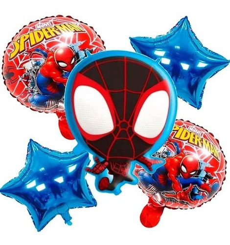 Globo Spiderman Hombre Araña Avenger Número Metalizado Látex