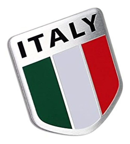 Calcomanía Bandera Italiana De Aluminio Para Auto 3d