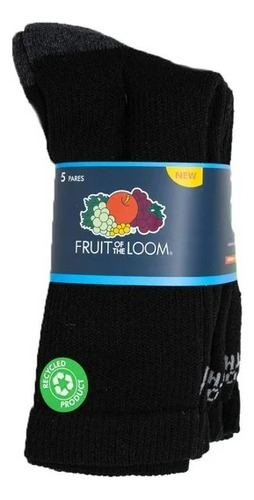 Calcetines Fruit Of The Loom Negro Unitlla - 5 Pares