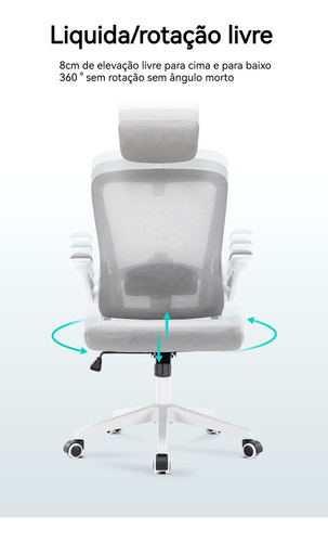 Cadeira De Escritório Malha Ergonômica Preta Com Estofado