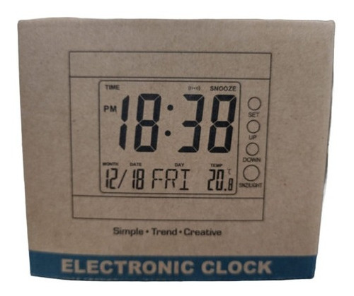 Reloj Mesa Despertador Digital Elegante Alarma Temperatura
