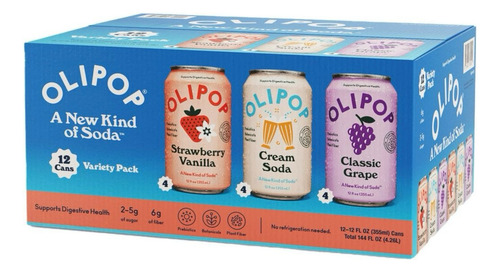 Refresco Olipop 3 Sabores 12 Pack 355ml