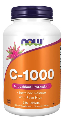 Now Foods Vitamina C-1000, 250 Tabletas, Now