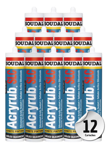 Silicon Acrilico Pintable Blanco Caja De 12pz