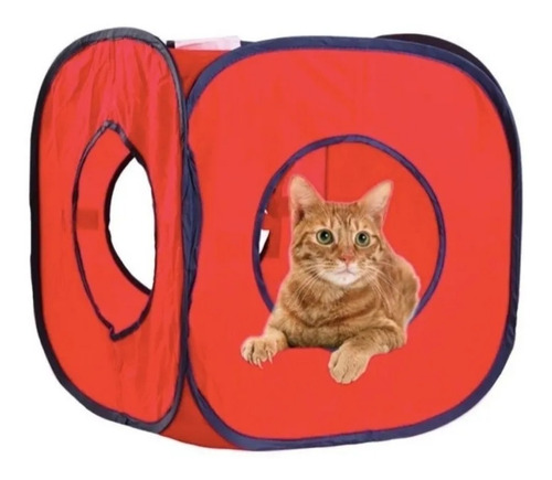 Casa Gatos Mascotas Cubo Plegable 38×38×38cm Azul. St