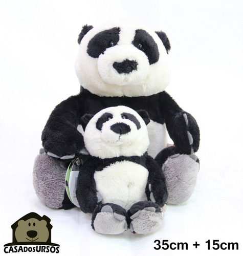 Urso Ursinho Panda 35cm + 15cm Presente Amor Love Namorada