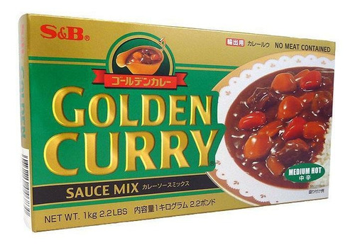 Tempero Golden Curry Com Sabor Picante Nível Médio S&b 1kg