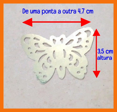Aplique Eva Glitter Borboleta Vazada Azul - 100 Unidades