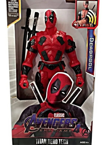 Muñeco Dead Pool Con Sonido 30 Cm