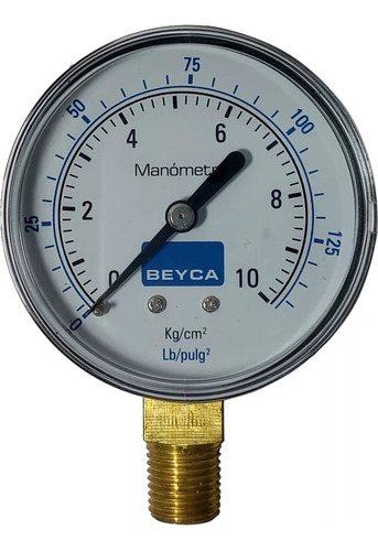 Manómetro Con Glicerina 10 Kg/cm² 10 Bares Beyca Mm2-44 10