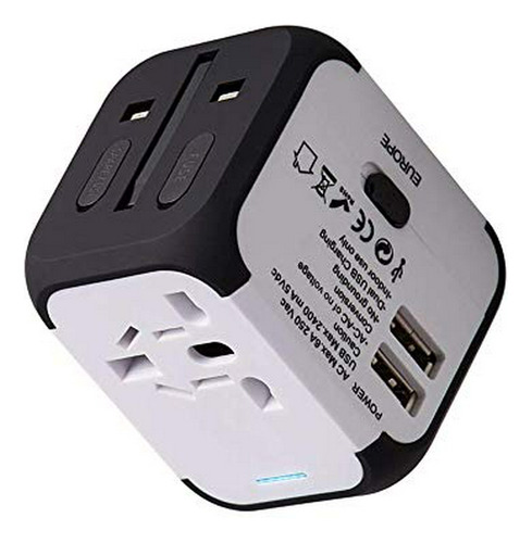 Adaptador Uppel De Viaje Con Usb Doble Todo-en-uno Worldwide