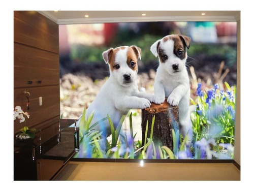 Papel De Parede Animais Filhotes Cachorro 3d 4m² Anm245