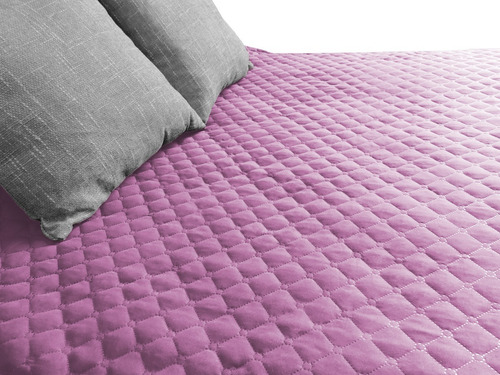 Edredón Ligero Capitonado Matrimonial Color Violeta