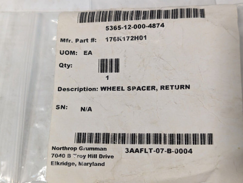 5365-12-000-4874 176k172h01 Return Wheel Spacer - Free S Ccf