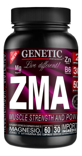 Zma Genetic Zinc Magnesio Vitamina B6 Aumenta Músculo Líbido