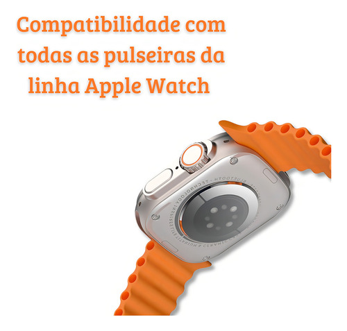 Smartwatch S8 Ultra Max Series 8 Nfc Tela 2.08 Cor da caixa Preto Cor do bisel Metal Desenho da pulseira Silicone Oceano