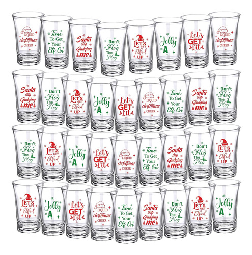 Sliner Juego De 35 Vasos De Chupito De Navidad De 1.2 Oz Par