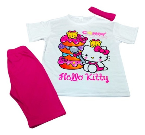 Conjunto De Playera Y Short Biker De Hello Kitty Ligero