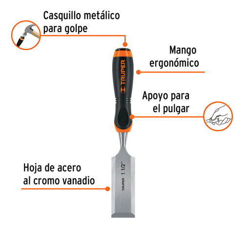 Formón 1-1/2' Mango Comfort Grip, Truper