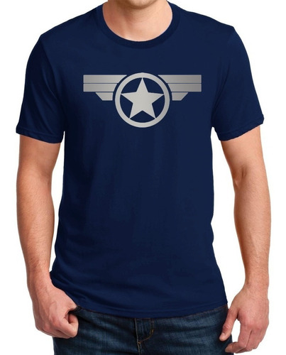 Polera Estampada Capitan America Logo 2 Simbolo Superheroe