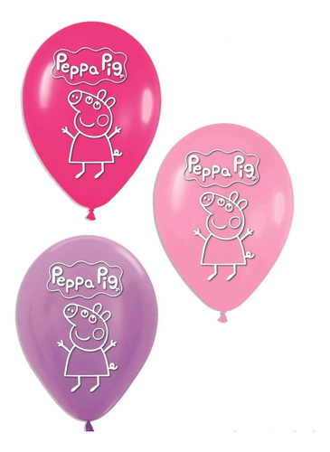 Globos Bombas Peppa Impresos X 20u De 30cm Estampados