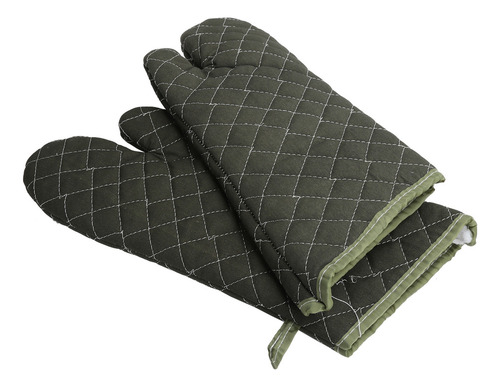 Guantes Para Hornear, De Algodón Verde, Gruesos, Resistentes