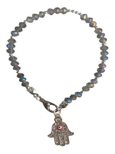 Pulsera Ojo Turco Y Mano De Fatima Hamsa Con Broche