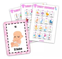 Comprar Lotería Baby Shower Niña 80 Tablas Imprimibles Juegos Pdf