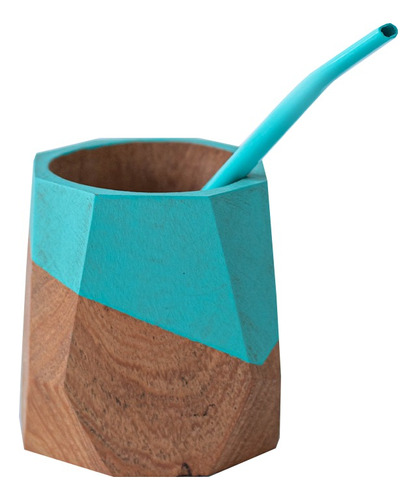 Mate Con Bombilla Ecológico Madera Reciclada Algarrobo 