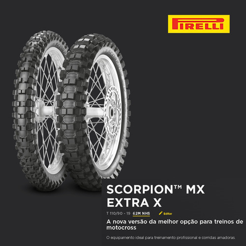 Pneu Traseiro 110x90-19 Scorpion Mx Extra X (62m) Tt Pirelli
