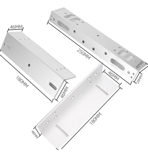 Soporte Zl Para Cerradura Magnética Eléctrica 280 Kg  Jwk