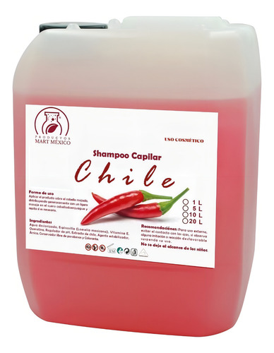 Shampoo Capilar Chile Anticaída Y Fortalecimiento (5 Litros)