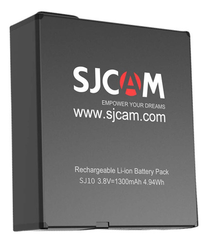 Batería 1300 Mah Para Cámaras Sjcam Series Sj10 Y Sj11