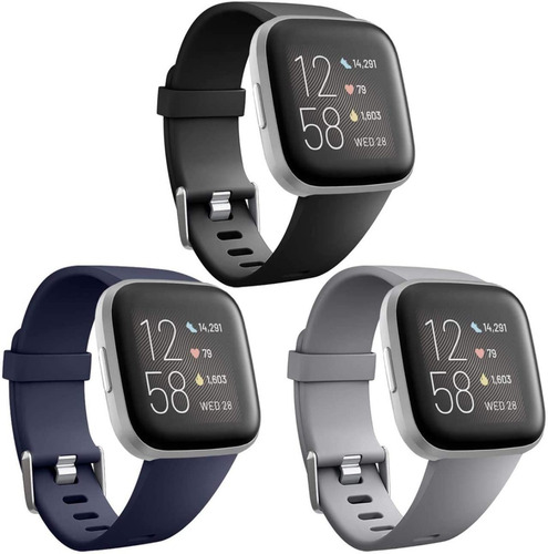 3 Mallas Para Reloj Fitbit Versa / Versa 2 / Talle Large