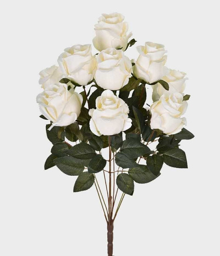 Flor Artificial Buque Botão Rosas Creme Grillo | Parcelamento sem juros