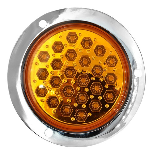 Plafon Redondo Universal Para Camion 24 Leds Amarillo