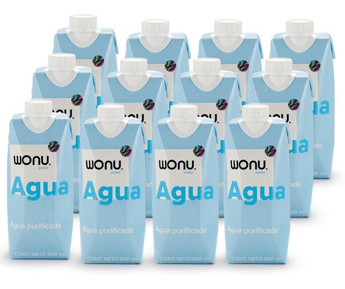 Imagen 2 de 8 de Wonu Water, Agua Natural, Eco-empaque, 500ml (12 Piezas)
