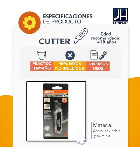 Cutter Utility Knife Retractable Pocket Multiusos 12744