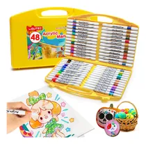 Comprar Marcadores Plumones Punta Marcador Acrílico 48 Colores Punta De Pincel Ligutec No Toxico Para Niños Adultos Rotuladores para Cuadernos Escolares de Dibujo Profesional y Caricatura
