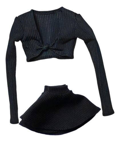 Falda Para Mujer A Escala 1:6, Vestido Informal Retro Negro