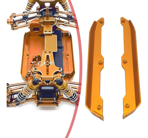 2 Piezas De Guardabarros Para Chasis De Coche Rc, Barra Oro