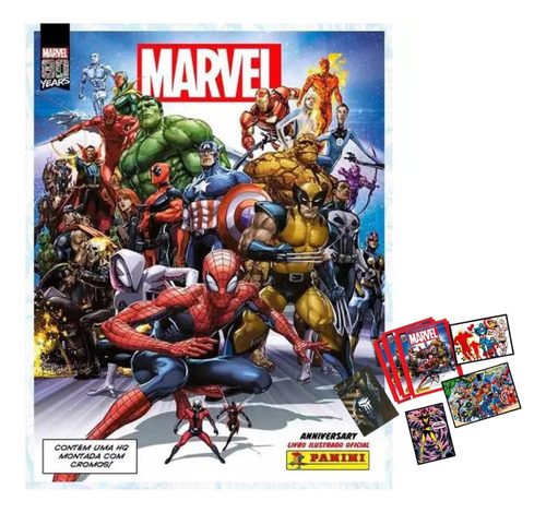 Álbum Tapa Dura Marvel 80 Años + 25 Sobres.