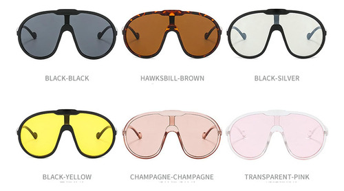Gafas De Sol De Gran Tamaño De Una Pieza Para Mujeres Y Homb