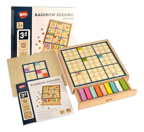 Sudoku En Madera Con Libro De Puzzles Fáciles A Difíciles