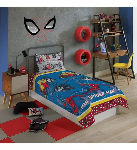 Jogo de Cama 2pç Microfibra Homem Aranha Spider Man Solteiro