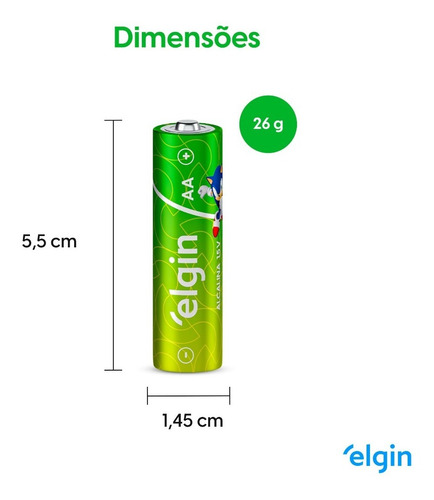 Cartela Com 4 Pilhas Aa Alcalina Energy Elgin