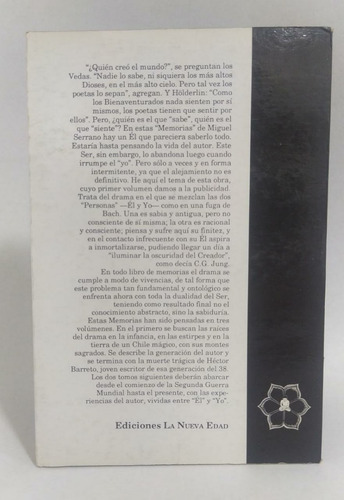 Imagen 2 de 2 de Libro Miguel Serrano / Memorias De Él Y Yo / Volumen I