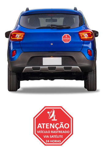 Adesivo Veículo Rastreado Satélite Moto Carro 10x10 - 4un