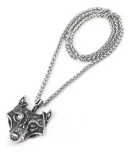 Collar Hombre Lobo Nórdico Acero Incluye Caja!!